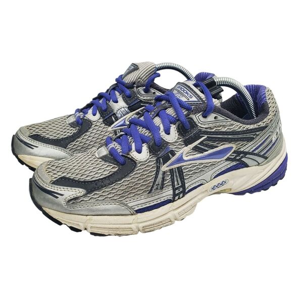 Brooks Adrenaline GTS 11th Edition Womens 8.5 Athletic Shoes Gray Purple Casual - Picture 2 of 10